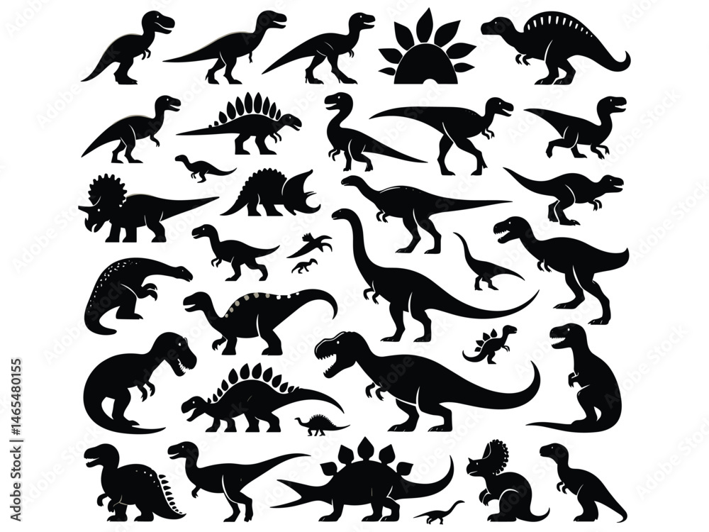 Naklejka premium Dinosaur Vector Icon Pack