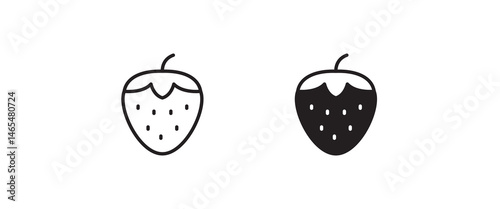 Garden strawberry fruit icon or strawberries icons vector, sign, symbol, logo, illustration, editable stroke, flat design style isolated on white linear