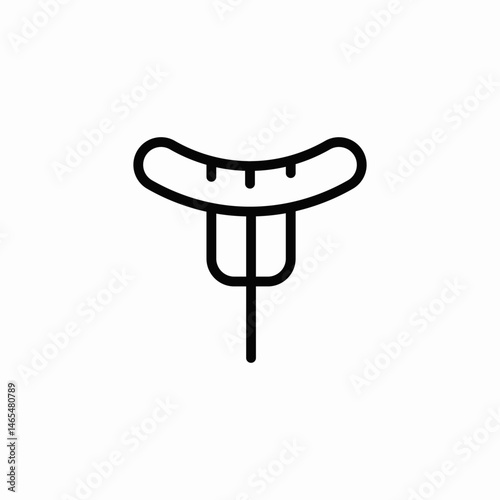 sausage on fork icon sign vector