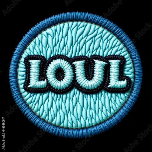 chenille embroidery patch text effect. 100% editable vector.