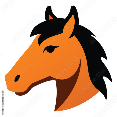 Side view of the horse head shows its majestic presence and simple form