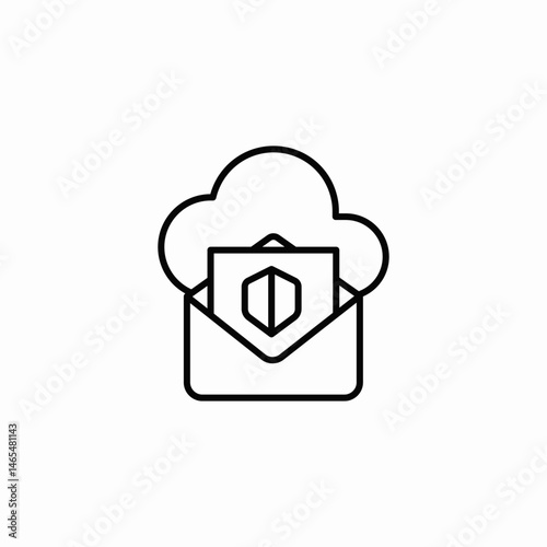 secure cloud email icon sign vector