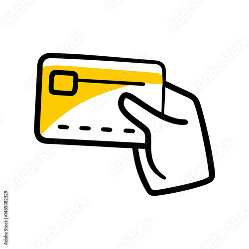 Hand Holding Credit Card (business Transaction): A hand holding a credit card, representing business transactions, online payments, or convenient purchasing power for customers.