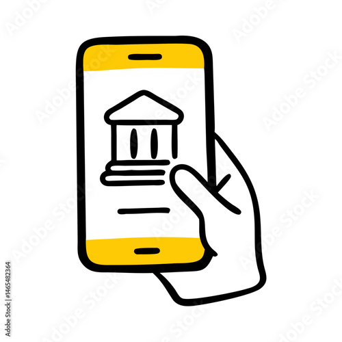 Mobile Banking App (Smartphone with Banking UI): symbolizing the convenience and accessibility of mobile banking. Ideal for representing fintech, digital payments, and modern financial services.