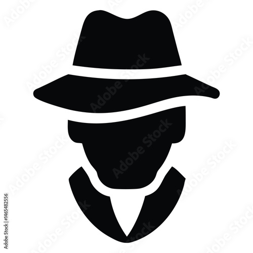 Silhouette of a man with hat and suit jacket evokes classic mystery