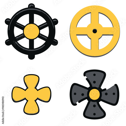 Cartwheel emoji icons, vector icons, simple shapes, icon sheet