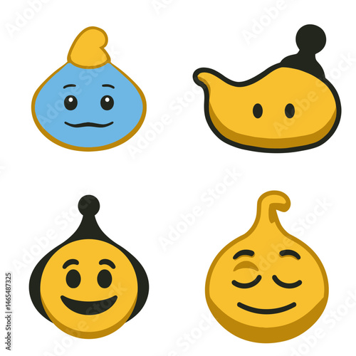Genie emoji icons, vector icons, simple shapes, icon sheet