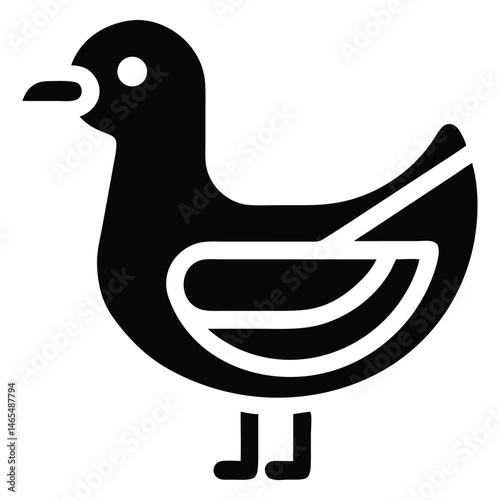 Simple bird icon showing stylized waterfowl with basic shape, isolated on white