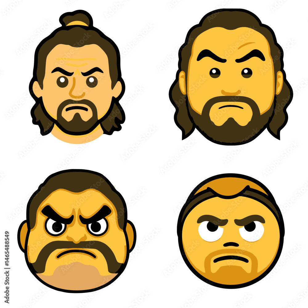 Wrestler emoji icons, vector icons, simple shapes, icon sheet Wrestler emoji icons, vector icons, simple shapes, icon sheet