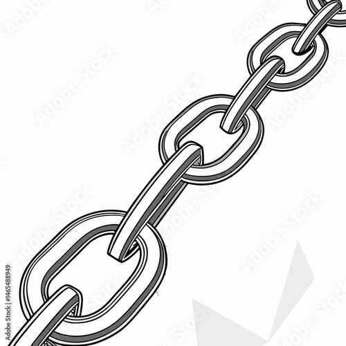 Sleek metallic chain links intertwined with futuristic geometric shapes