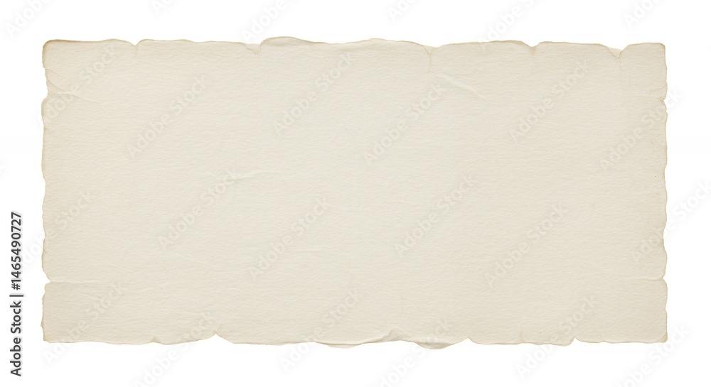 Obraz premium Torn beige paper on white background for design or background use