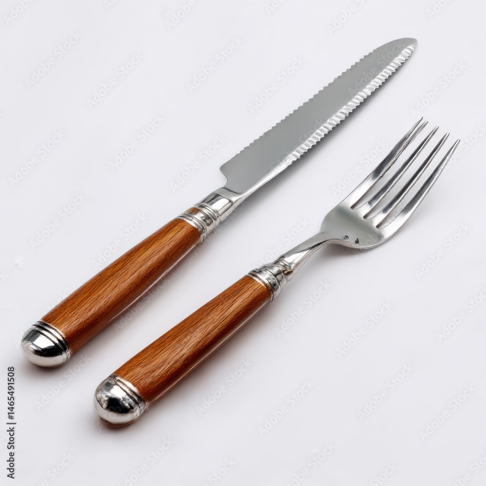 Fototapeta premium Fork and knife isolated on white background