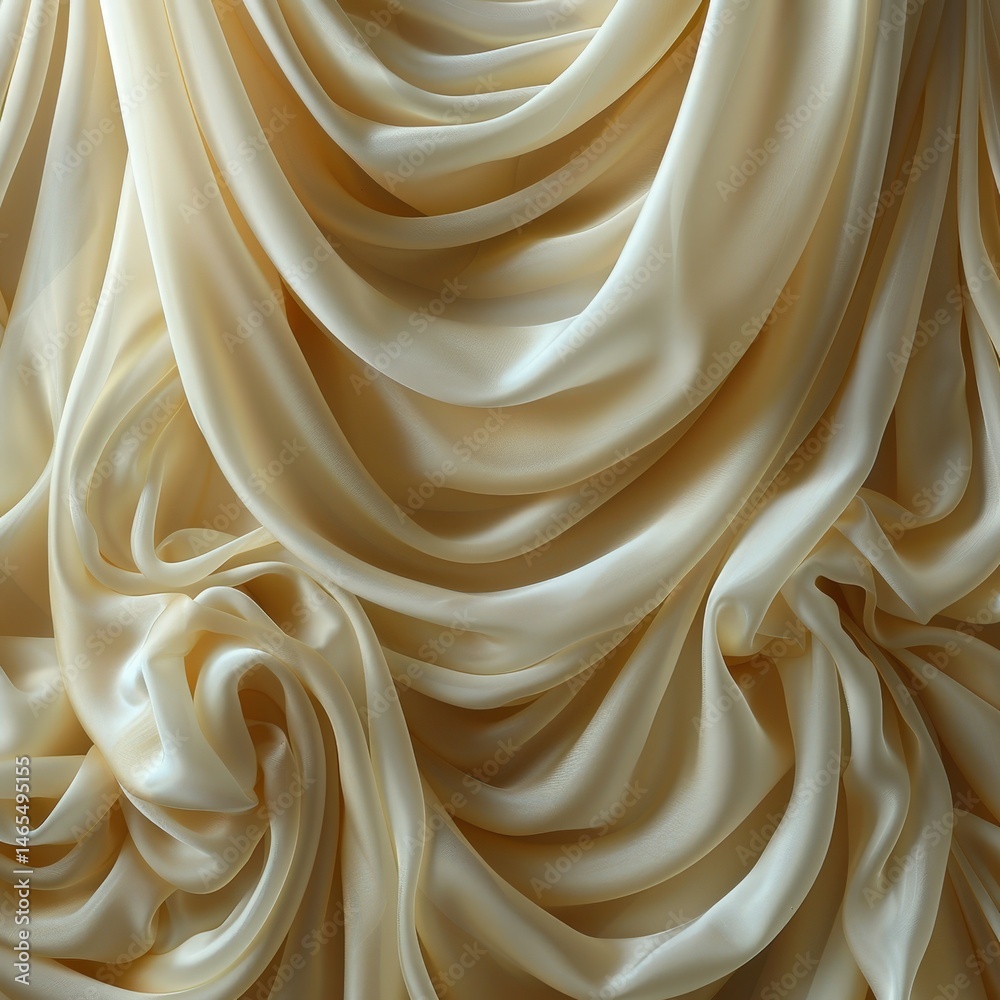 Obraz premium Luxurious Cream Silk Drapery Elegant Fabric Texture Background