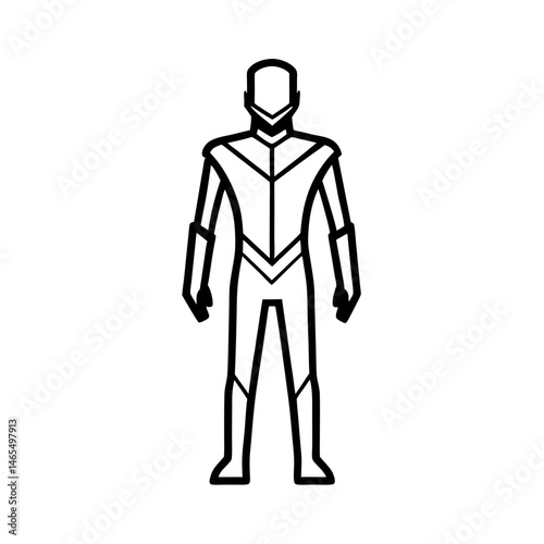 Outlined Futuristic Suit Costume Drawing