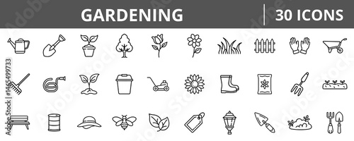 Gardening Outline Icons For Nature Projects Minimal Thin Line Style