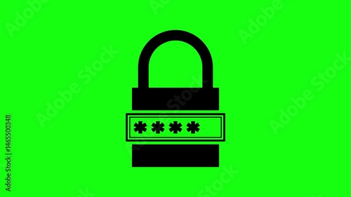 Strong, Secure Password Padlock Icon on Green Background