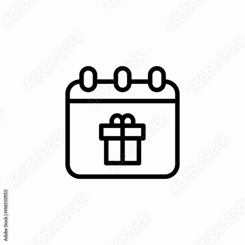 calendar gift icon sign vector