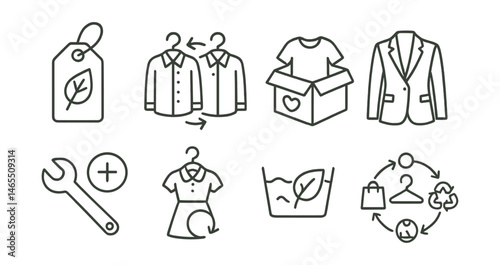 Set of icons for kitchen items and a compost bin