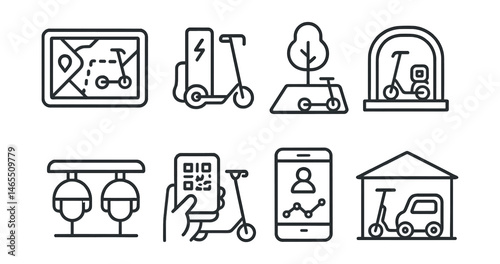 Series of icons for different modes of transportation, including a bus