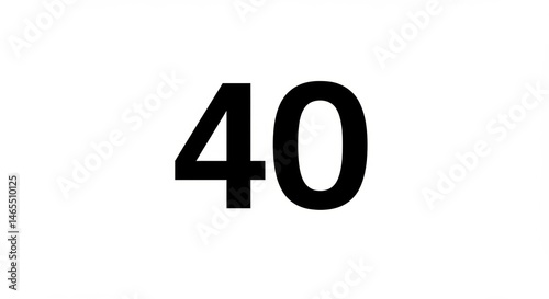 Free Download Bold Number Forty on White Background - GFXLoad