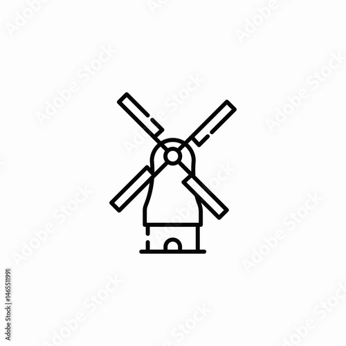 traditional mill icon sign vector