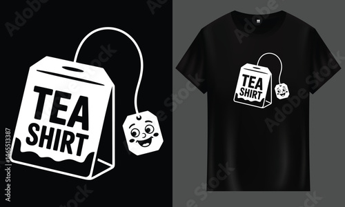 Tea Shirt Pun Graphic – Cute Cartoon Tea Bag – Transparent PNG for T-Shirt Printing