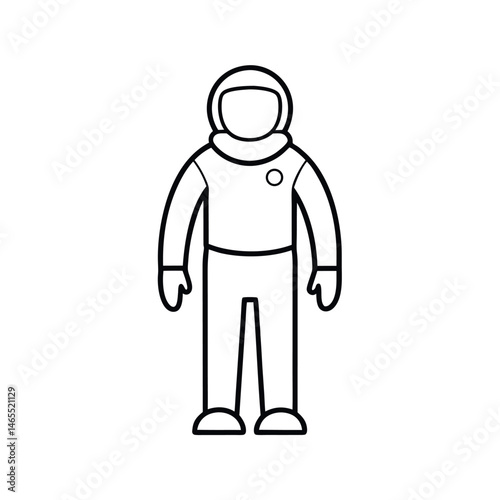 Futuristic Space Attire Outline Vector
