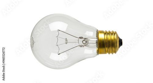 Isolated Clear Light Bulb with Filament