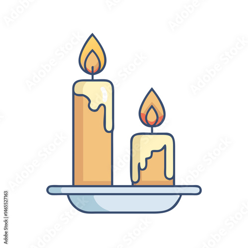 Illustration of candles candle light burning flame wax decorative holiday celebration design art