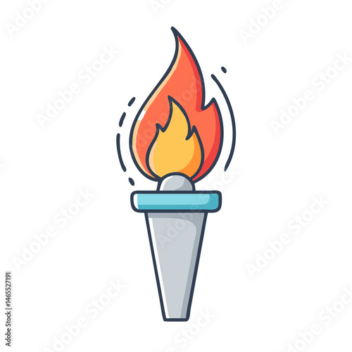 Illustration of olympic torch flame fire competition symbol sport light vector design element icon graphic