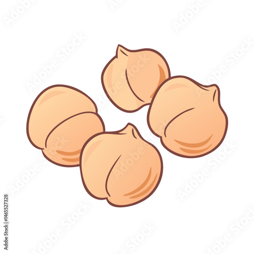 Illustration of chickpeas, healthy food, vegan protein, plant based diet, legume, ingredient