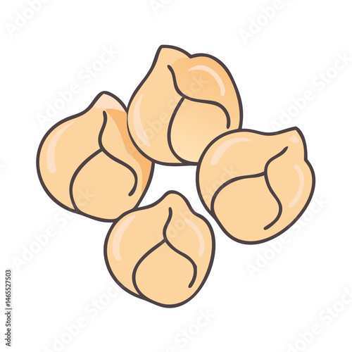 Illustration of chickpeas healthy food legume plant based protein vegetarian vegan ingredient diet