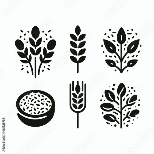  Oatmeal Silhouettes in black on a white background