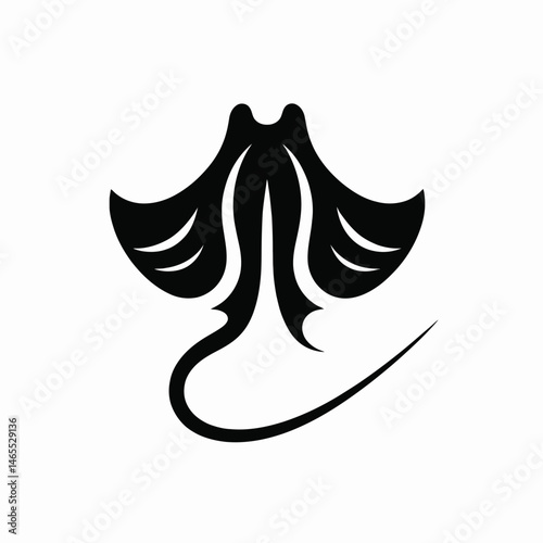   Stingray Silhouettes in black on a white background