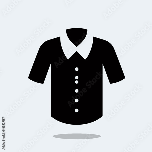  Down Shirt Silhouettes in black on a white background