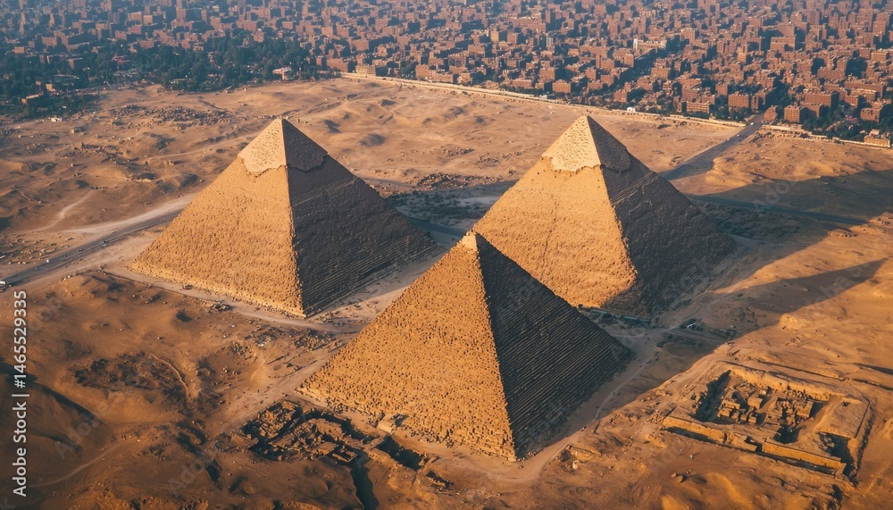 Pyramids of Giza aerial view