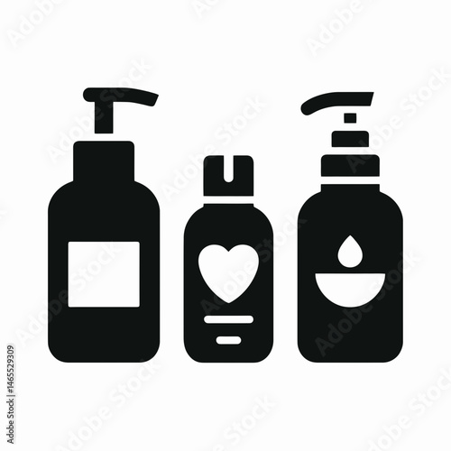  Mouthwash Silhouettes in black on a white background 
