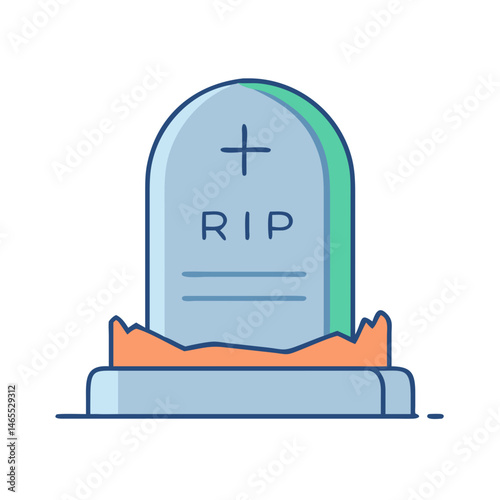 Rip tombstone gravestone halloween death memorial cemetery funeral rest in peace illustration