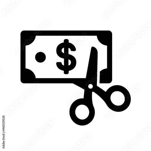  Cutting Money Silhouettes in black on a white background