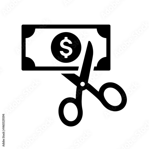  Cutting Money Silhouettes in black on a white background 