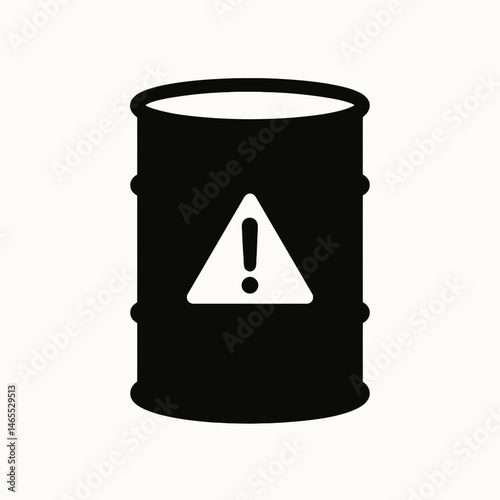  Caution Barrel Silhouettes in black on a white background 