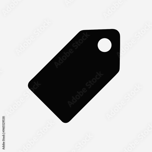  Shopping Tag Silhouettes in black on a white background 
