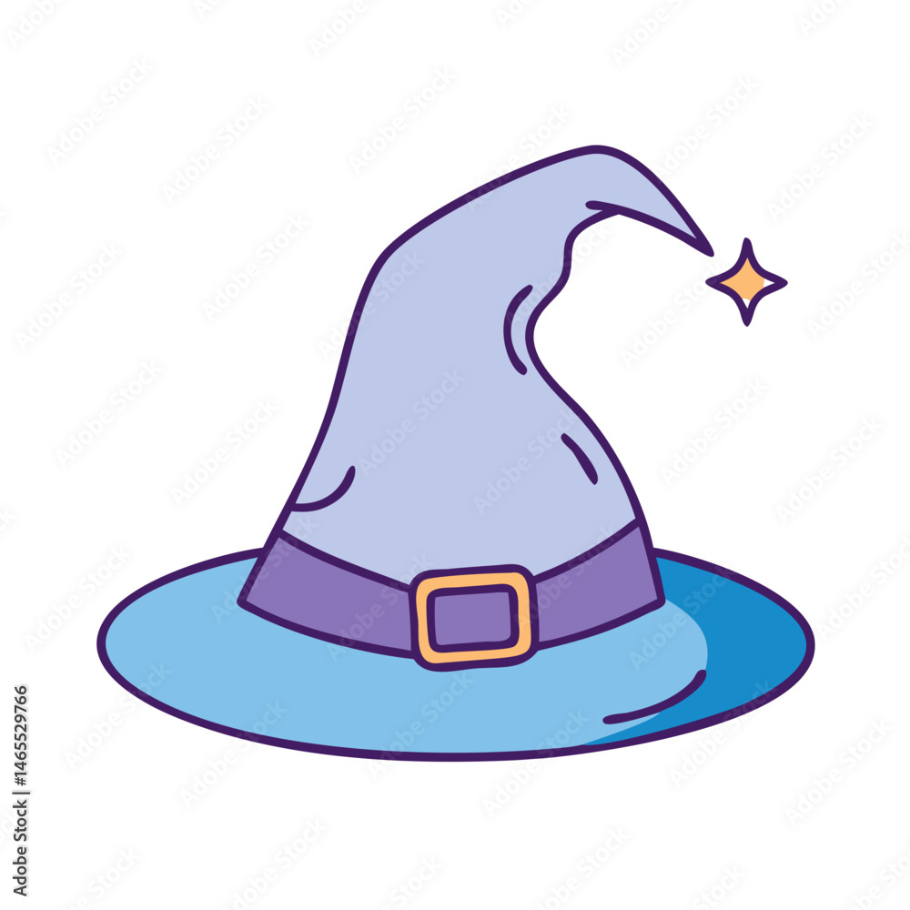 Fototapeta premium Halloween witch hat vector illustration for spooky season costume party and design needs