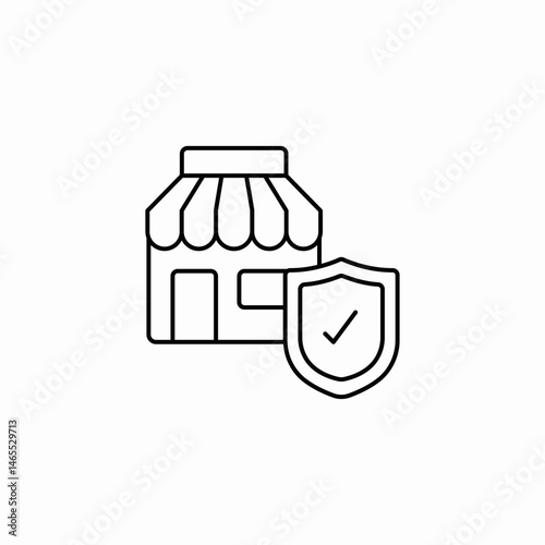 store insurance icon sign vector