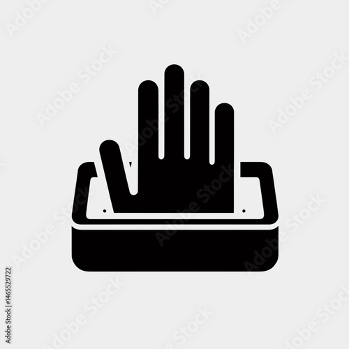   Glove Box Silhouettes in black on a white background