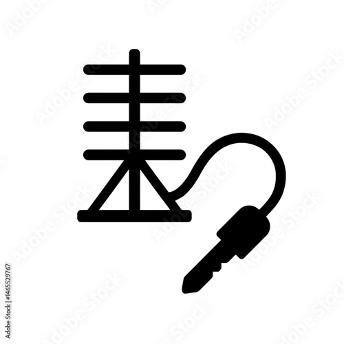  Antenna Connection Silhouettes in black on a white background 