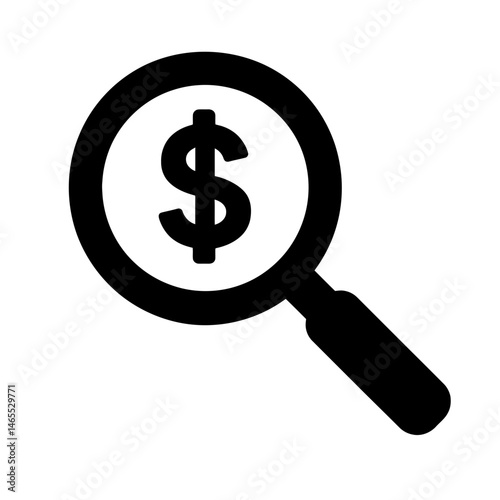  Searching Money Silhouettes in black on a white background