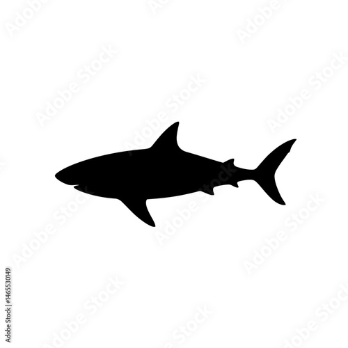  Shark Silhouettes in black on a white background
