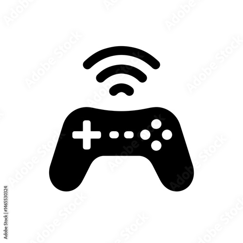  WiFi Game System Silhouettes in black on a white background 