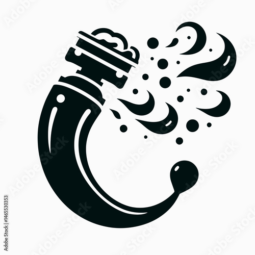  Shaving Cream Silhouettes in black on a white background